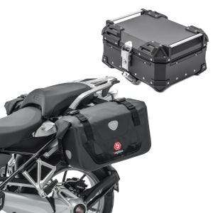 Sett med motorsykkel-salvesker RB25 med toppveske XB28 28L vanntett svart