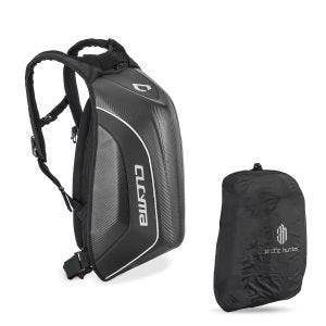 Hardshell motorsykkelryggsekk Bagtecs Carbon 30Ltr svart inkludert regntrekk