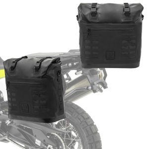 2xMotorsykkel salveske Bagtecs IPX 35L sideveske vanntett par sort