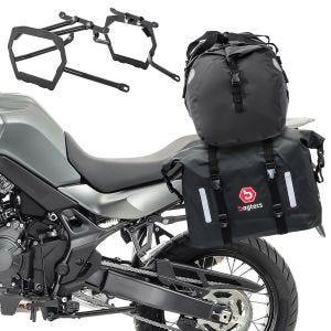 Sadelveskesett WP8 passer for Honda Transalp 750 23-24 med haleveske og bagasjeholder Bagtecs DPLM1