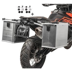 Aluminium koffertsett passende for KTM 790 Adventure / R Bagtecs Gobi 34-45l med monteringssett for koffertstativ