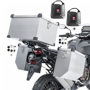 Set Alukoffer Bagtecs Atlas 2x41l + Topcase 60l + Innentaschen + Anbaukit Seitenkoffer_1