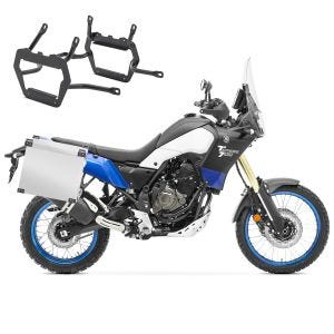 Set Alukoffer + Kofferträger passend für Yamaha Tenere 700 / World Rally / Raid 19-24 Aluminium Koffer Bagtecs NB35 silber