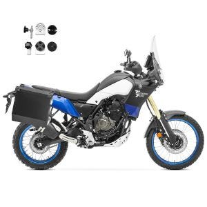Set Alukoffer + Adapter passend für Yamaha Tenere 700 / World Rally / Raid 19-24 Aluminium Koffer Bagtecs AT40 schwarz