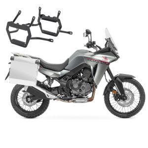 Sett aluminiumskofferter + bagasjeholder egnet for Honda Transalp XL 750 23-24 aluminiumskoffert Bagtecs AT34 svart
