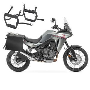 Sett aluminiumskofferter + bagasjeholder egnet for Honda Transalp XL 750 23-24 aluminiumskoffert Bagtecs NB40 svart