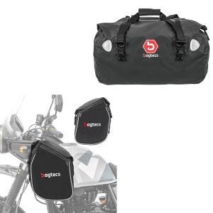 Set STH1 Sturzbügeltaschen K5 mit Hecktasche XF60 Bagtecs für Royal Enfield Himalayan 74L_1