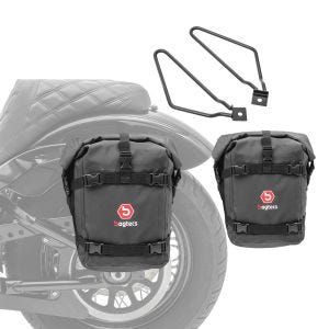 Satteltaschen K4 + Satteltaschenhalter schwarz für Royal Enfield Bullet / Himalayan_1
