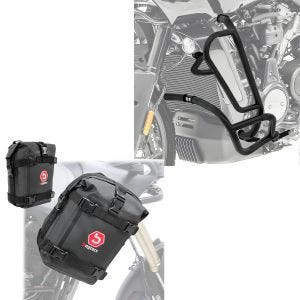Sett med kollisjonsstangbager par + crashbars topp og bunn egnet for Harley Davidson Pan America 1250 / Special 21-24