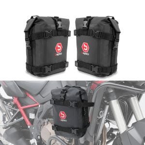 Sett med crash bar bags Bagtecs K3 egnet for motorsykkel crash bar vanntett 2x 6Ltr i svart par DNP1