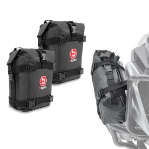 Sett med crash bar bags Bagtecs K3 egnet for motorsykkel crash bar vanntett 2x 6Ltr i svart par DNP2