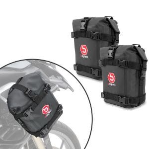 Sett med crash bar bags Bagtecs K3 egnet for motorsykkel crash bar vanntett 2x 6Ltr i svart par DNP3