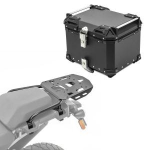 Sett aluminium toppkoffert + bærer egnet for choppers / tilpassede sykler Pan America 1250 / Special 21-24 XB45 svart Bagtecs