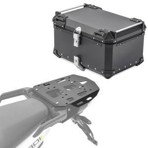 Sett aluminium toppveske + bærer egnet for Husqvarna Norden 901 21-24 XB65 svart Bagtecs
