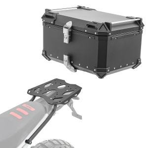 Sett aluminium toppkoffert + bagasjehylle egnet for BMW F 900 GS 2024 Bagtecs XB65 svart
