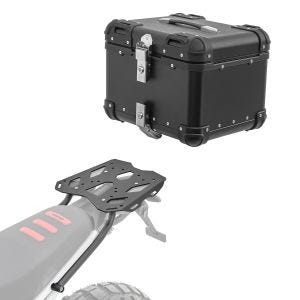 Sett aluminium toppkoffert + bagasjehylle egnet for BMW F 900 GS 2024 Bagtecs XS45 svart