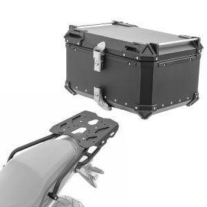 Sett aluminium toppkoffert + bagasjehylle egnet for Honda CB 500 X 13-23 Bagtecs XB65 svart