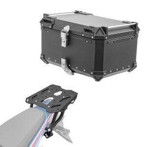 Sett aluminium toppkoffert + bagasjeholder egnet for Honda Africa Twin CRF 1100 L 20-24 Bagtecs XB65 svart