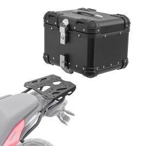 Sett aluminium toppkoffert + bagasjehylle egnet for Yamaha Tracer 7 21-24 Bagtecs XS45 svart