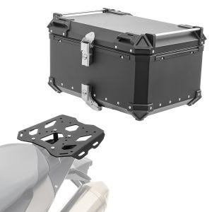 Sett aluminium toppkoffert + bagasjehylle egnet for BMW F 800 GS /Adventure 08-18 Bagtecs XB65 svart