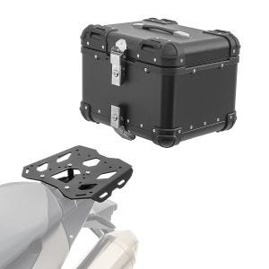 Sett aluminium toppkoffert + bagasjehylle egnet for BMW F 800 GS /Adventure 08-18 Bagtecs XS45 svart