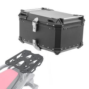 Sett aluminium toppkoffert + bagasjehylle egnet for Honda Africa Twin 1100 Adventure Sports 20-24 Bagtecs XB65 svart