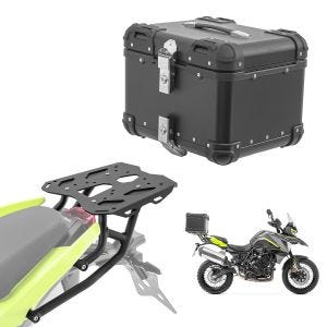 Sett aluminium toppkoffert + bagasjehylle egnet for Benelli TRK 702/ X 23-24 Bagtecs XS45 svart