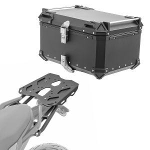 Sett aluminium toppkoffert + bagasjehylle egnet for BMW F 900 XR 20-24 Bagtecs XB65 svart