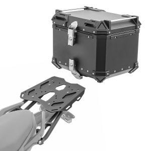 Sett aluminium toppkoffert + bagasjehylle egnet for BMW F 900 XR 20-24 Bagtecs XB45 svart