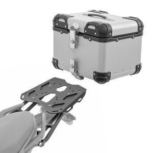 Sett aluminium toppkoffert + bagasjehylle egnet for BMW F 900 XR 20-24 Bagtecs XS45 sølv