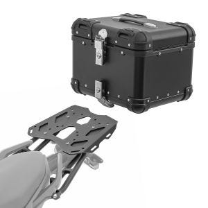 Sett aluminium toppkoffert + bagasjehylle egnet for BMW F 900 XR 20-24 Bagtecs XS45 svart