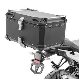 Sett aluminium toppkoffert + bagasjehylle egnet for BMW R 1300 GS 23-24 Bagtecs XB65 svart