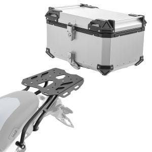 Sett aluminium toppkoffert + bagasjehylle egnet for BMW R 1300 GS 23-24 Bagtecs XB65 sølv