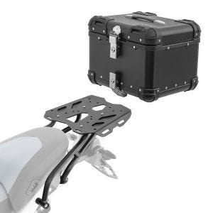 Sett aluminium toppkoffert + bagasjehylle egnet for BMW R 1300 GS 23-24 Bagtecs XS45 svart