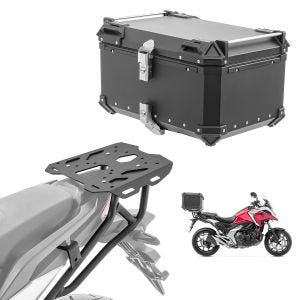Sett aluminium toppkoffert + bagasjehylle egnet for Honda NC 750 X 21-24 Bagtecs XB65 svart