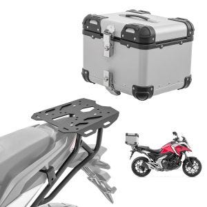 Sett aluminium toppkoffert + bagasjehylle egnet for Honda NC 750 X 21-24 Bagtecs XS45 sølv