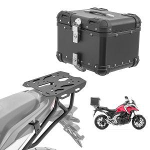 Sett aluminium toppkoffert + bagasjehylle egnet for Honda NC 750 X 21-24 Bagtecs XS45 svart