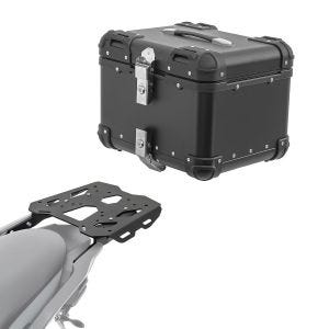 Sett aluminium toppkoffert + bagasjehylle egnet for Kawasaki Versys 650 14-24 Bagtecs XS45 svart
