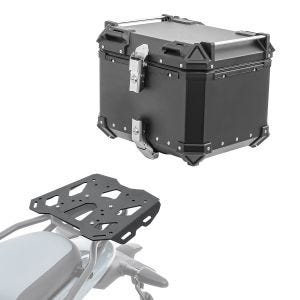 Sett aluminium toppkoffert + bagasjehylle egnet for Royal Enfield Himalayan 450 2024 Bagtecs XB45 svart