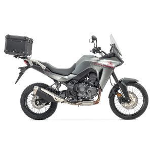 Sett aluminium toppkoffert + bagasjehylle egnet for Honda Transalp XL 750 23-24 Bagtecs XB65 svart DPL1