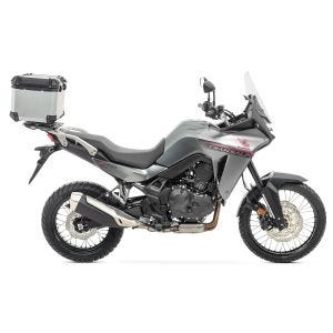 Sett aluminium toppkoffert + bagasjehylle egnet for Honda Transalp XL 750 23-24 Bagtecs XB45 sølv DPL1