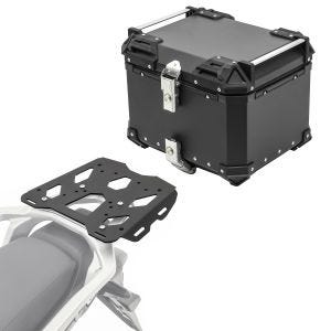 Sett aluminium toppkoffert + bagasjehylle egnet for Honda Transalp XL 750 23-24 Bagtecs XB45 svart