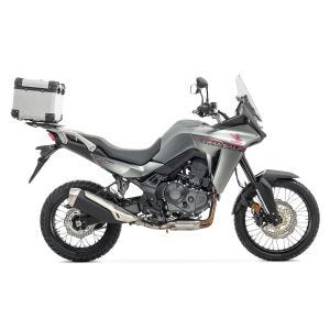 Sett aluminium toppkoffert + bagasjehylle egnet for Honda Transalp XL 750 23-24 Bagtecs XS45 sølv DPL1