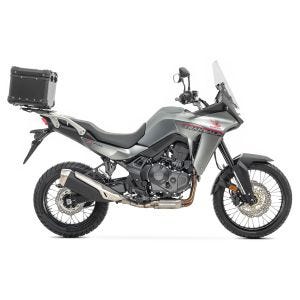 Sett aluminium toppkoffert + bagasjehylle egnet for Honda Transalp XL 750 23-24 Bagtecs XS45 svart DPL1