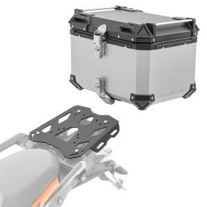Set Aluminium Top Case + Rear Rack fits for KTM 1190 Adventure/ R 13-16 Top Box Bagtecs XB55 silver