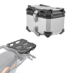 Set Aluminium Top Case + Rear Rack fits for KTM 790 / 890 Adventure 19-24 Top Box Bagtecs XB35 silver