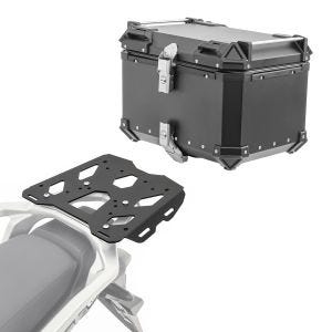 Sett aluminium toppkoffert + bagasjehylle egnet for Honda Transalp XL 750 23-24 Bagtecs XB55 svart