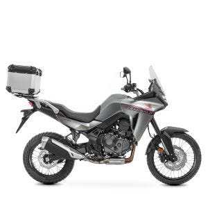 Set Aluminium Top Case + Rear Rack fits for Honda Transalp XL 750 23-24 Top Box Bagtecs XB55 silver DPL1