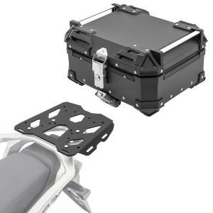 Sett aluminium toppkoffert + bagasjehylle egnet for Honda Transalp XL 750 23-24 Bagtecs XB22 svart