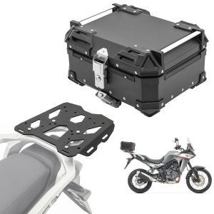 Set Aluminium Top Case + Rear Rack fits for Honda Transalp XL 750 23-24 Top Box Bagtecs XB22 black DPL2